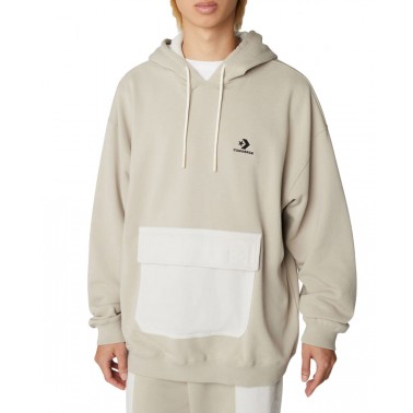 CONVERSE UTILITY POCKET PULLOVER HOODIE 10023765-A03 Μπέζ