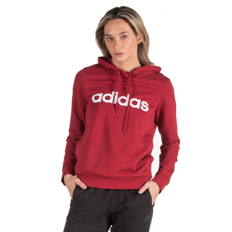 Performance ESSENTIALS LINEAR PULLOVER HOODIE EI0653 Βordeaux - Outletcenter.gr